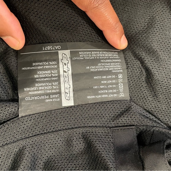 Alpinestars Black Leather Motorcycle Jacket - Picture 15 of 16